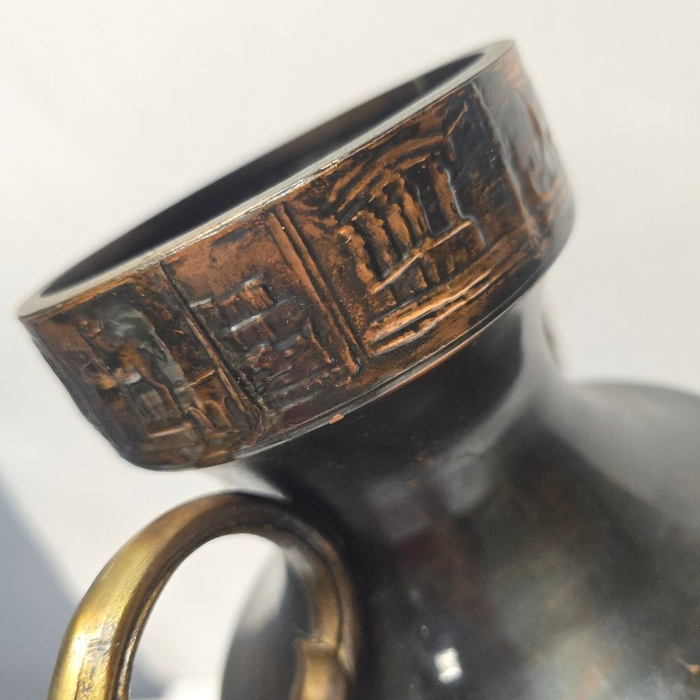 Vintage Large Metal Greek Vase In Antique Style - Picture 6 of 9
